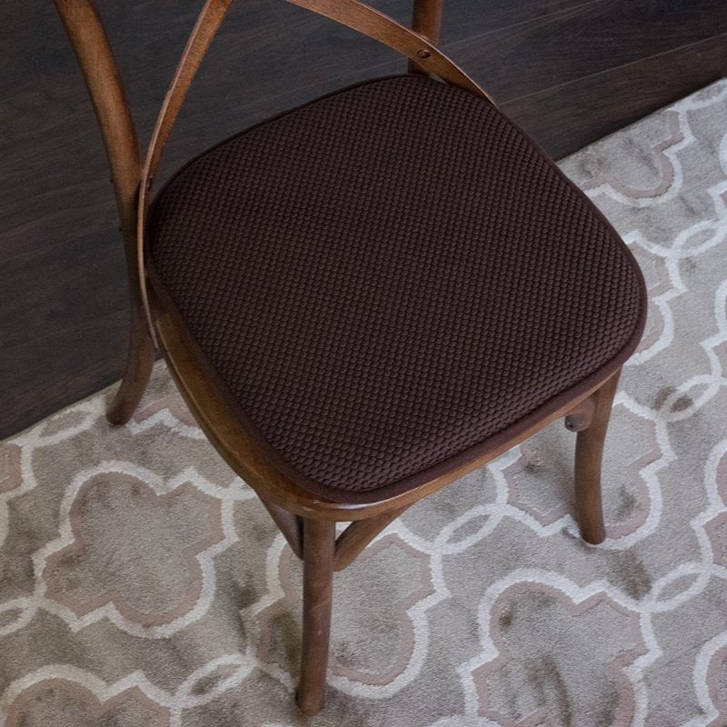 Memory Foam Chair Pad - Non-Slip Back, 16" x 16", 12-Pack - Brown