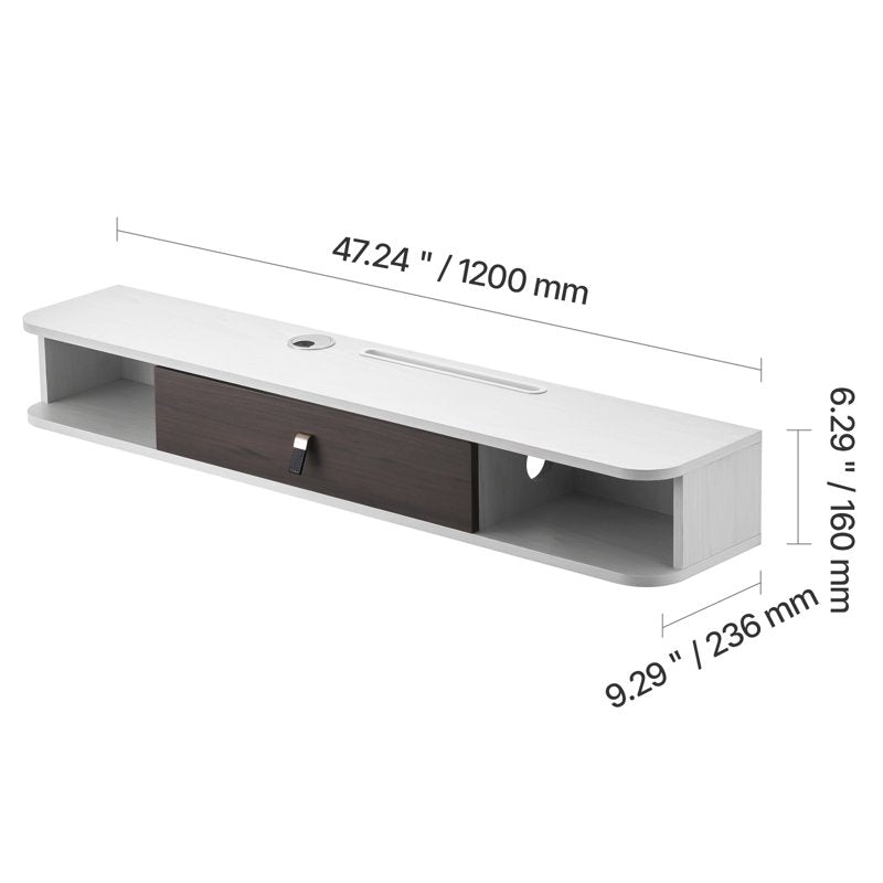47-Inch Floating TV Stand with Storage Compartment - Media Hub