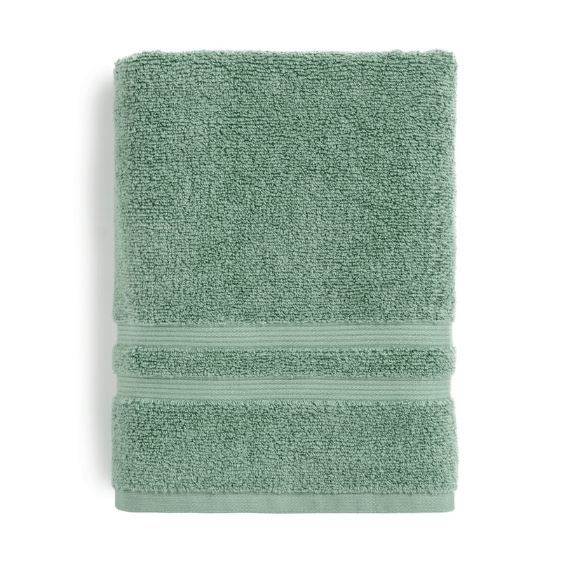 (2 Pack) Mainstays Performance Bath Towels - Quick Dry, Fade Resistant, Green Sage