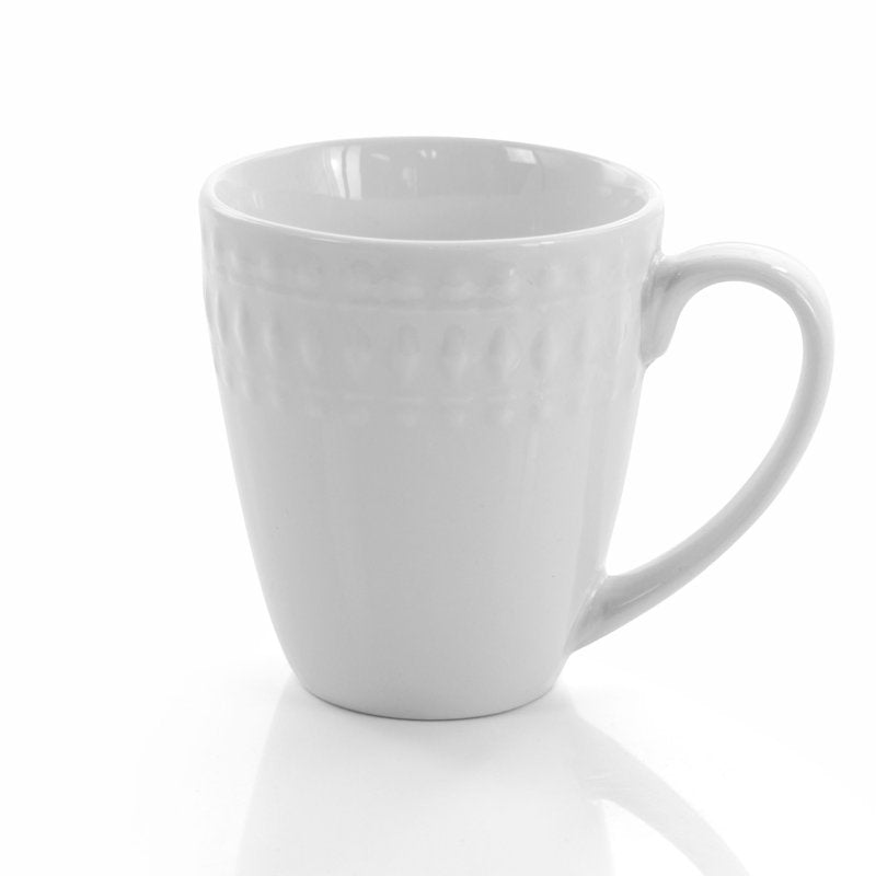 16 Piece Round Porcelain Dinnerware Set - Elegant White Design