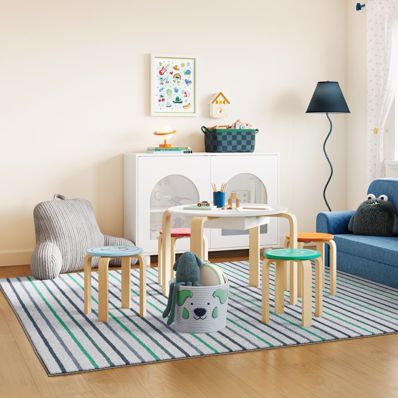 Kids Arched Storage Accent Cabinet with Acrylic Doors