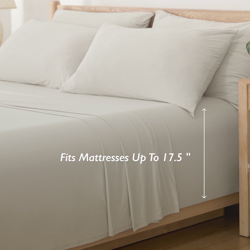 Breescape Essentials 4-Piece B-Cool Cooling Bed Sheets Set - King, Soft Taupe