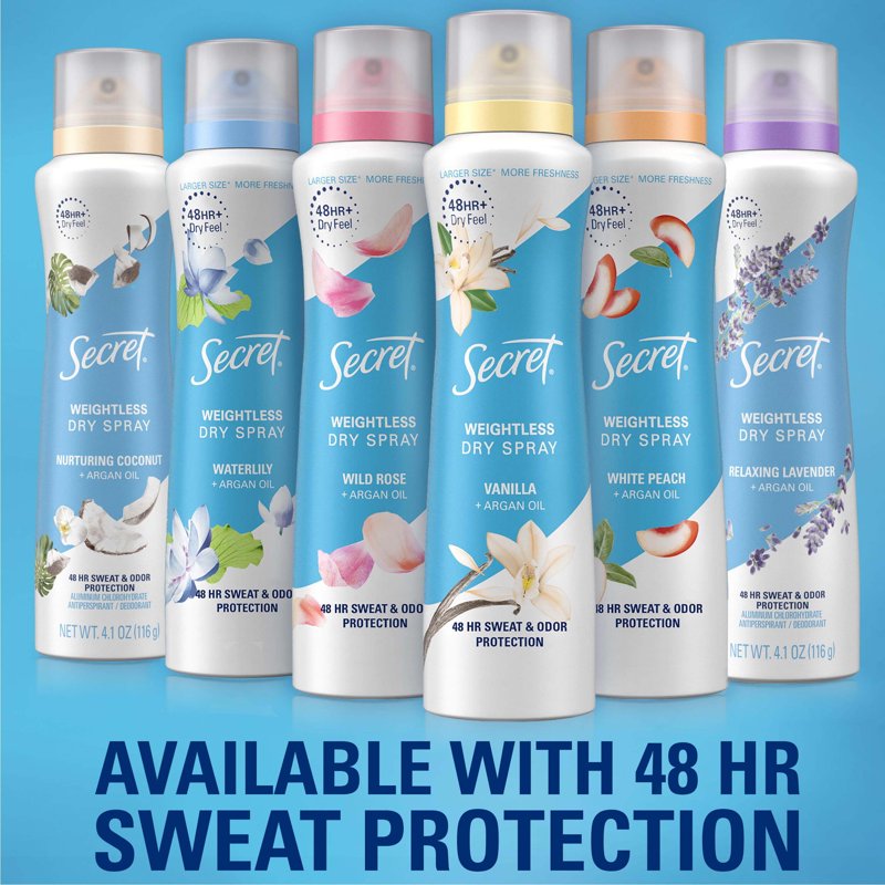 Aluminum-Free Dry Spray Deodorant for Women, Midnight Jasmine, 4.1 oz