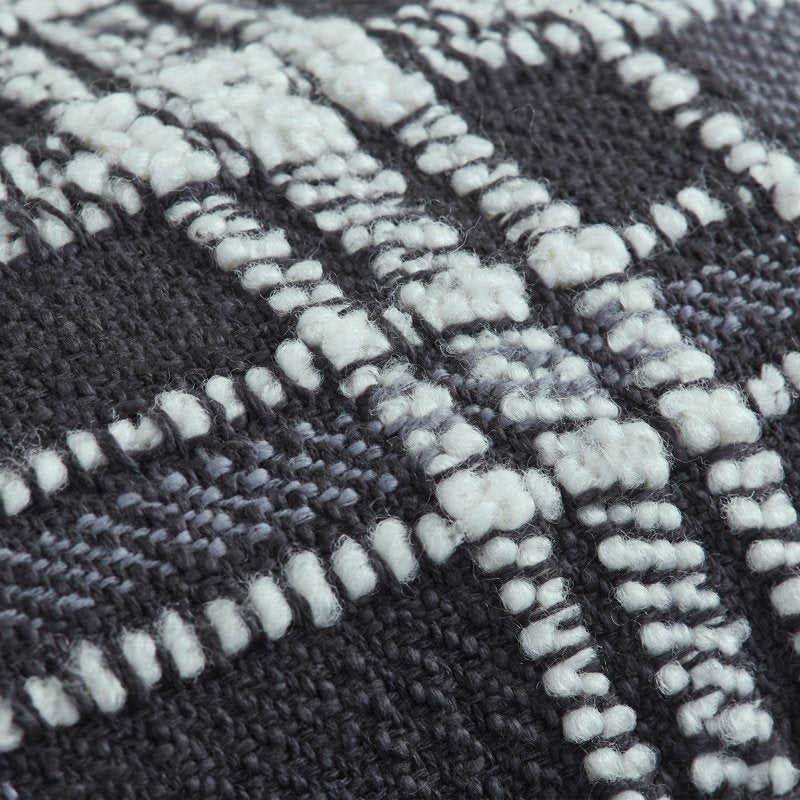 Black 2-Pack 14x20 Inch Cotton Rich Decorative Pillow with Fringe Trim