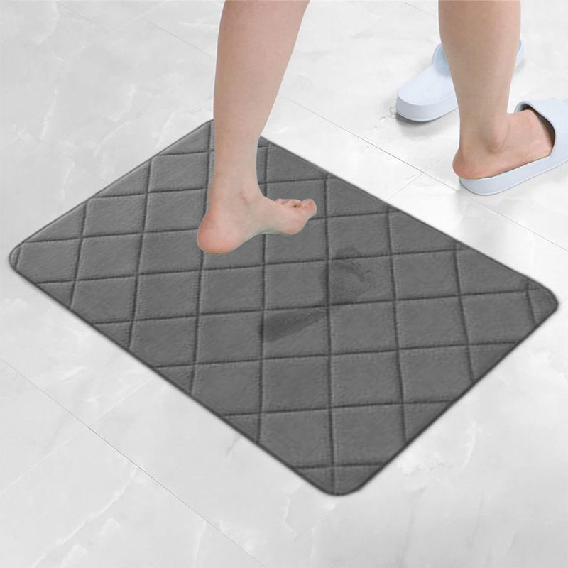 YZEGDCH Bathroom Rug Gray Extra Soft Non-Slip Quick Dry Machine Washable Variation #4