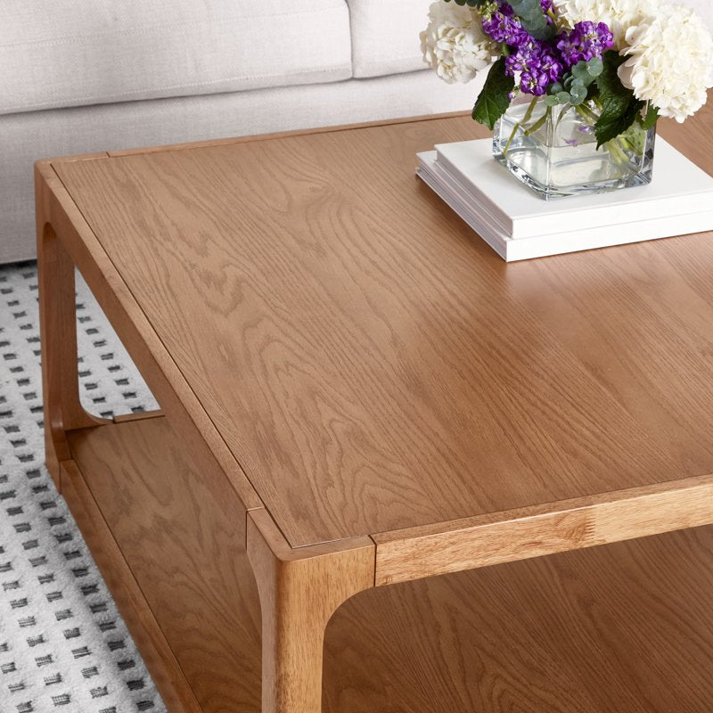 Haven Coffee Table - Solid Wood, Warm Brown Finish
