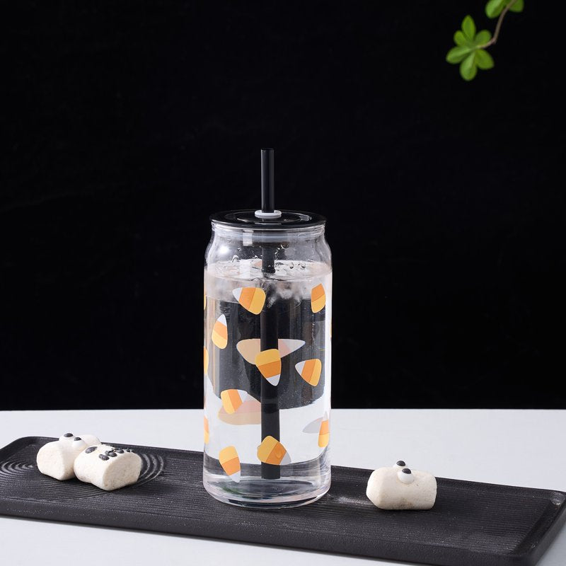 Candy Corn Glass Can Sipper - 20 oz, 2-Pack