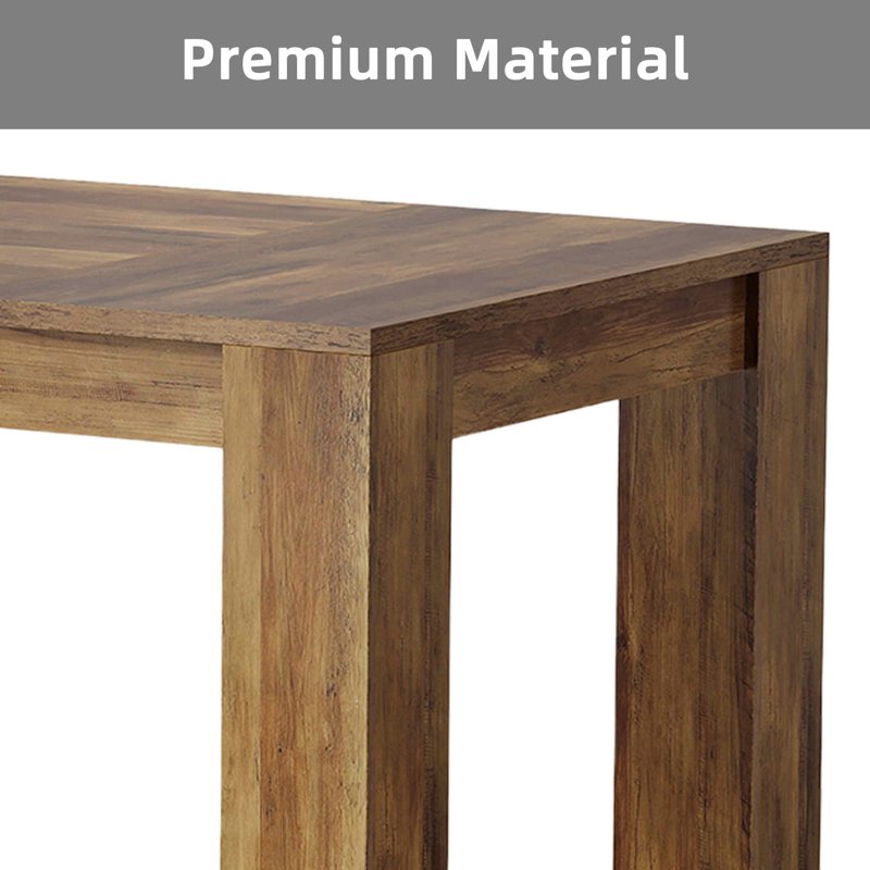 63" Rustic Farmhouse Dining Table - 4-6 Seater Wooden Design