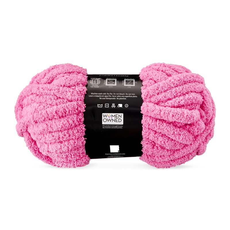 Chunky Chenille Yarn Petal Pop 31.7 Yards - Super Bulky, Soft Polyester