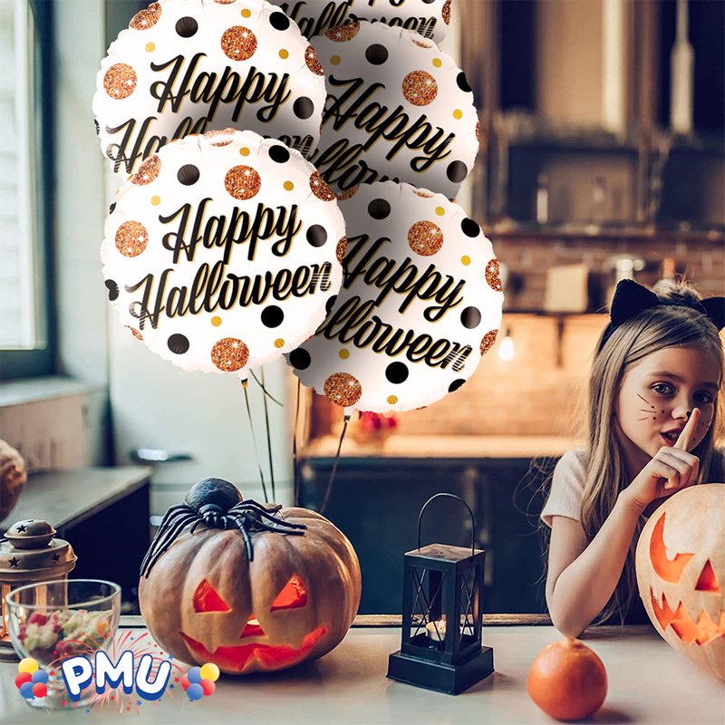 Halloween Sparkly Dots Mylar Foil Balloons 18 Inch Party Decor - Variation of Sparkly Dots 1