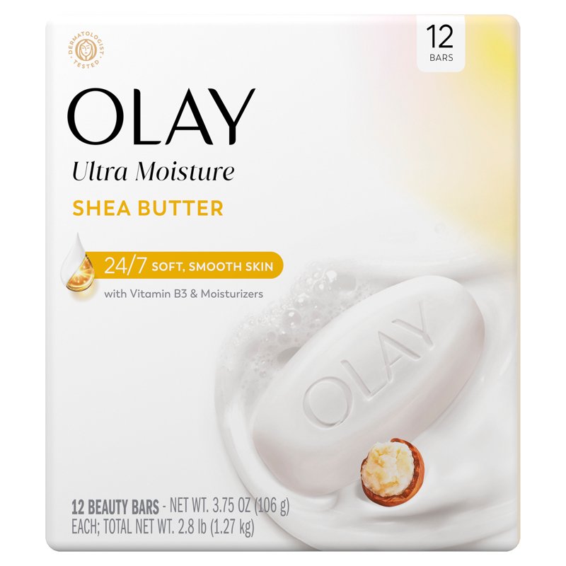 Ultra Moisture Shea Butter Beauty Bar with Vitamin B3 - 12 Pack, 3.75oz