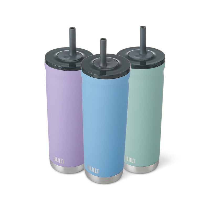 24 oz Stainless Steel Insulated Tumbler with Straw - Mint