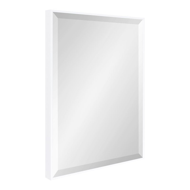 24.75 x 36.75 Inch Modern Rectangle Wall Mirror - White Frame, Kate and Laurel