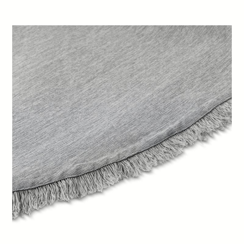 70 Inch Round Tablecloth - Gray with Black Lurex Shimmer