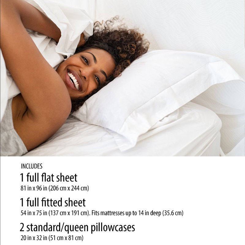 Full Microfiber Bed Sheet Set with Cool & Antimicrobial Properties - Washed Indigo, 4 Piece