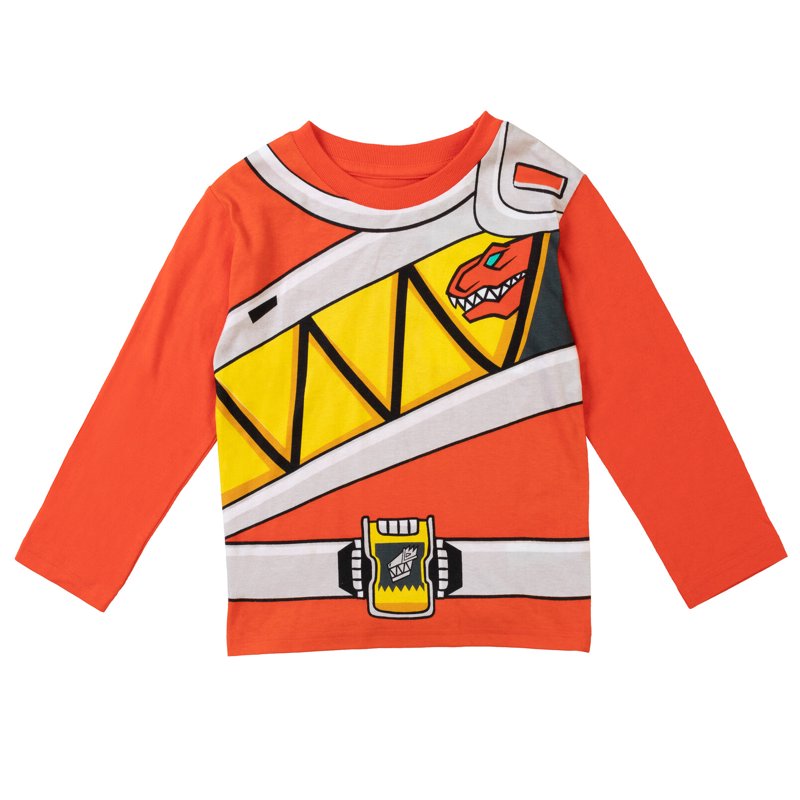 Power Rangers Big Boys 3 Pack Long Sleeve T-Shirts - Red, Blue, Charcoal - Toddler to Big Kid