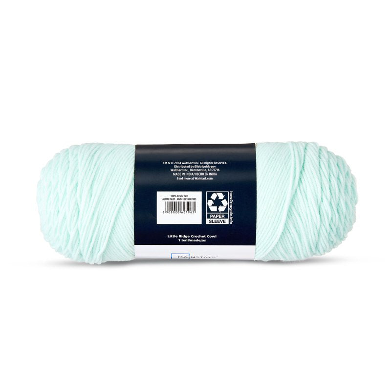 Medium Acrylic Yarn - Aqua Inlet, 7oz, Soft Durable Craft Yarn for Knitting & Crocheting