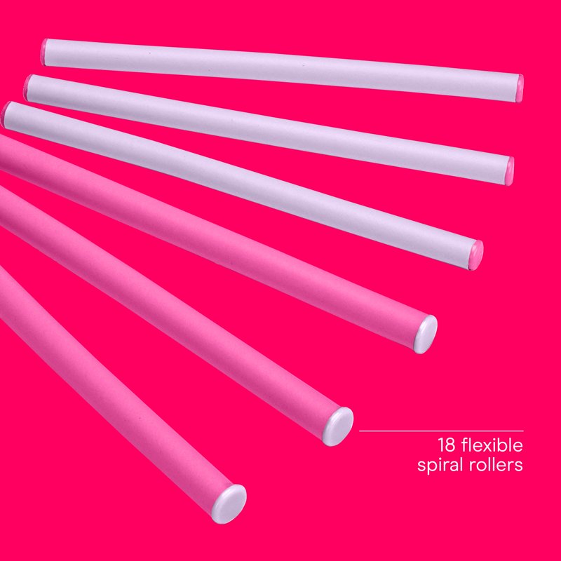Heatless Spiral Rollers - 18-Pack Flexible Curlers for Bouncy Curls