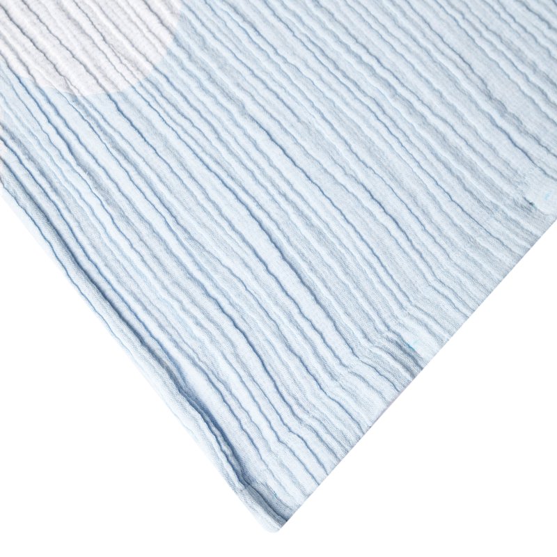 Hydrangea Blue Scallop Gauze Shower Curtain - 72x72 Inches, Cotton, Drew Barrymore