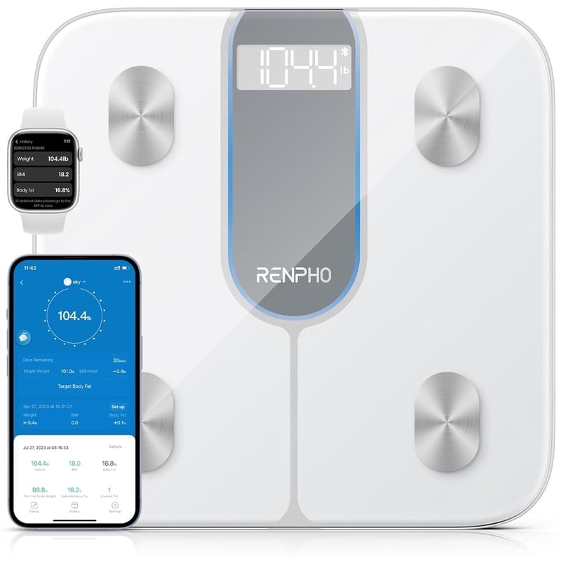 (2 Pack) Bluetooth Body Fat Scale with App - High Precision, 13 Metrics, 440lbs Capacity