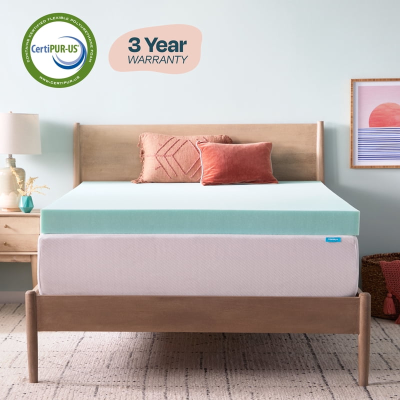 Twin 4 Inch Cooling Gel Green Tea Infused Memory Foam Mattress Topper