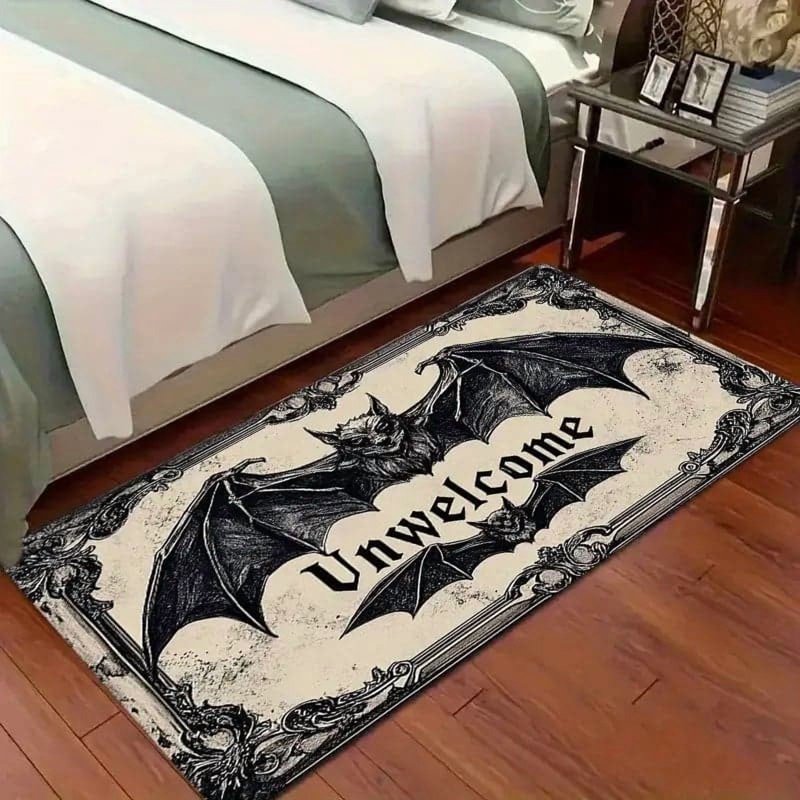 Gothic Halloween Doormat - Scraper Style Entry Door Mat for Porch & Kitchen