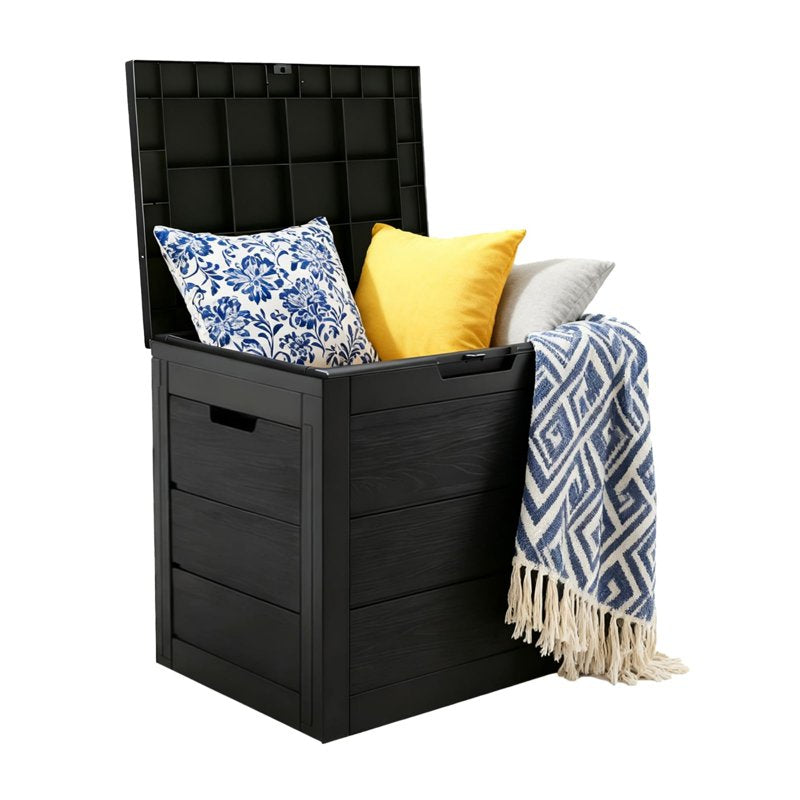35 Gallon Waterproof Outdoor Storage Box with Lockable Lid