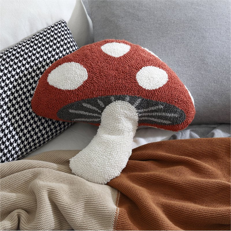 Mushroom Shaped Decorative Pillow - Red Canyon, 17 x 17 Inches - Fun Indoor Accent