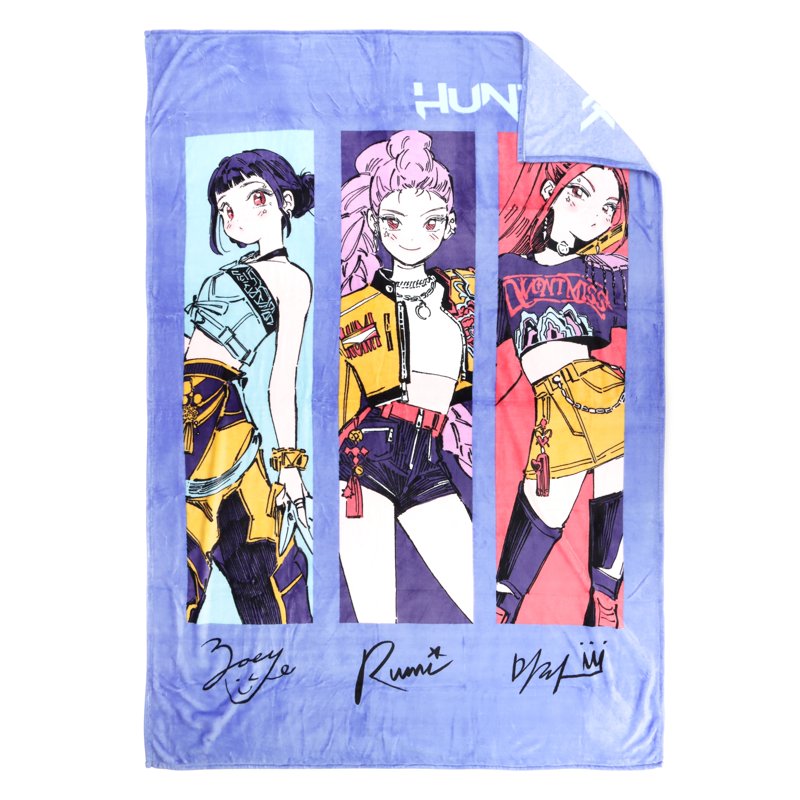 Kids Silk Touch Blanket - KPOP Demon Hunters Huntirx Trio, Purple, 62 x 90 Inches