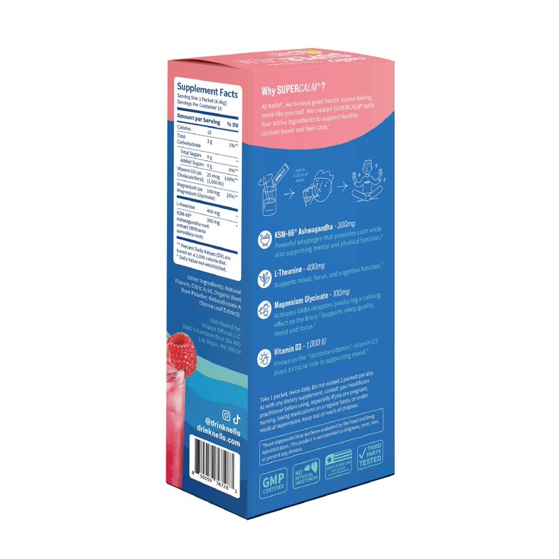 Calming Raspberry Lemonade Drink Mix Packets - 10 Count