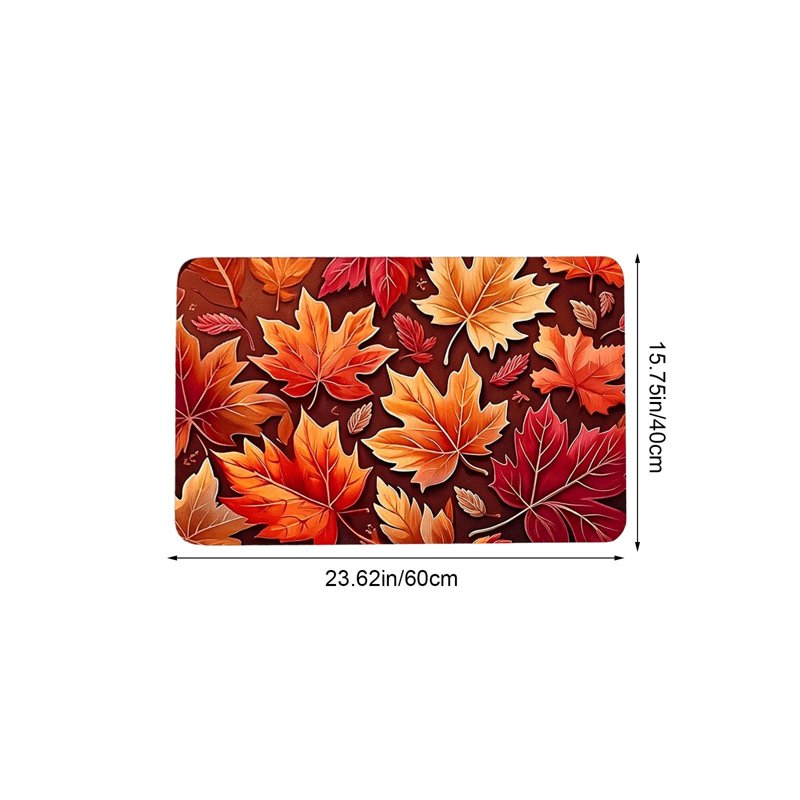 Autumn Fall Doormat with Maple Leaves - Non-Slip Indoor Outdoor Entrance Floor Mat C-f