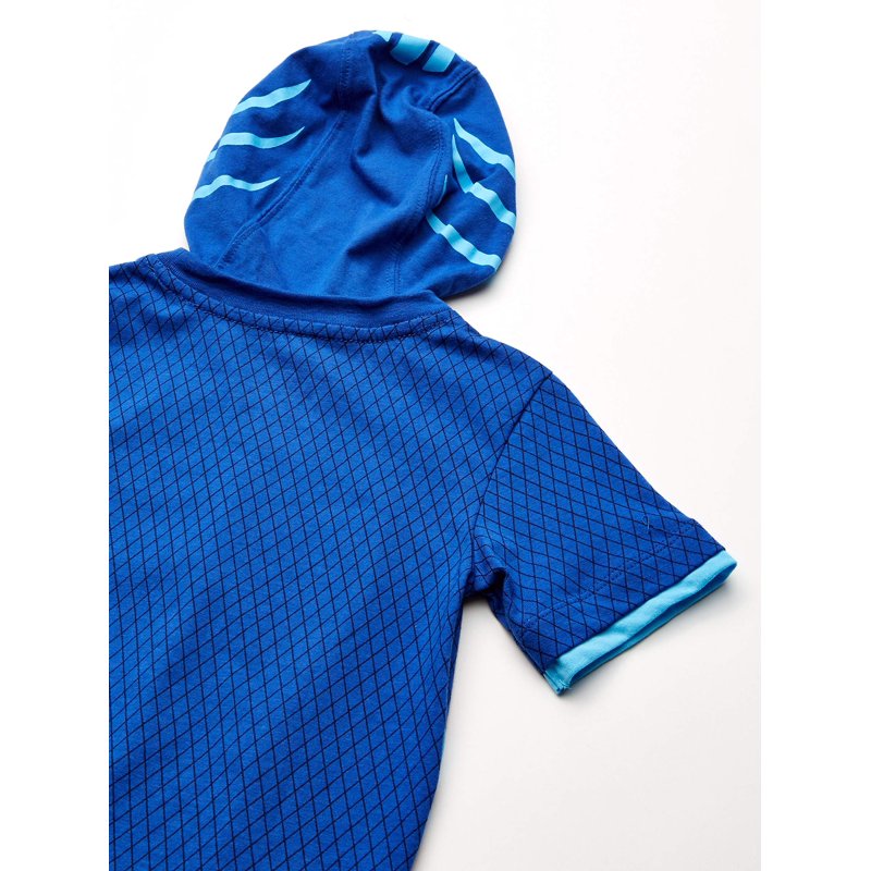 PJ Masks Boys Costume Hoodie with Mesh Mask - Blue Short Sleeve 5-6 Variation of THIS listing