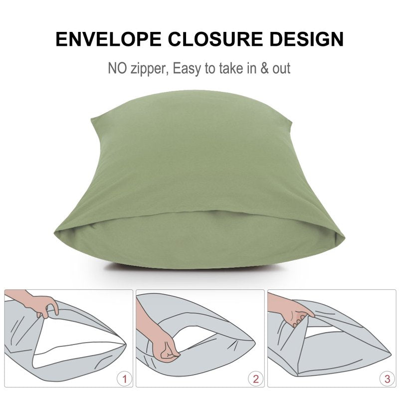 Microfiber Pillowcases 2-Pack - Standard, Sage | Soft Breathable Bedding