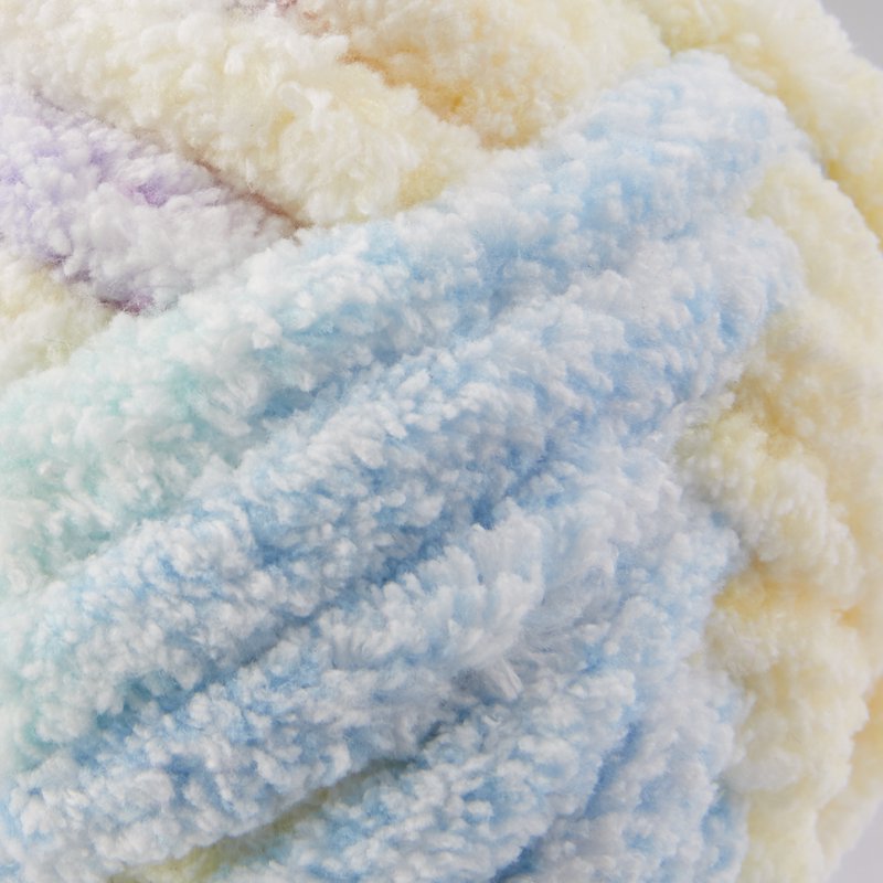 Multi Pastel Chenille Heathered Yarn - 33 Yards Super Bulky Polyester