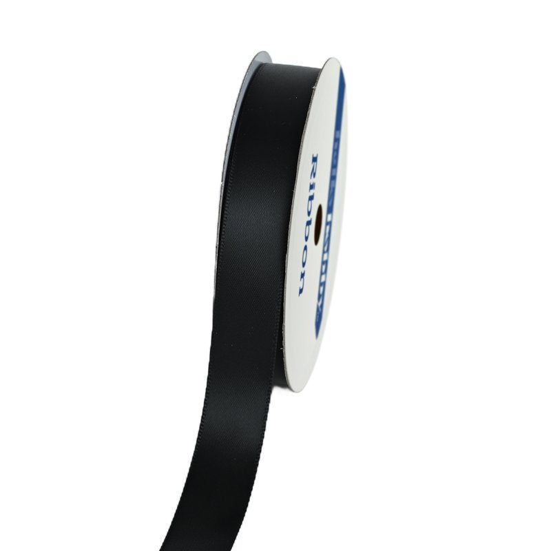 Black Satin Ribbon 5/8 Inch Wide - 7 Yards for Crafts & Gift Wrapping