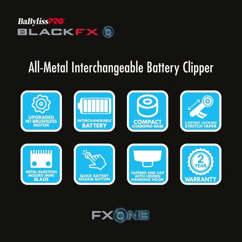 FXONE Cordless Hair Clipper - High-Performance Black Graphite Blade