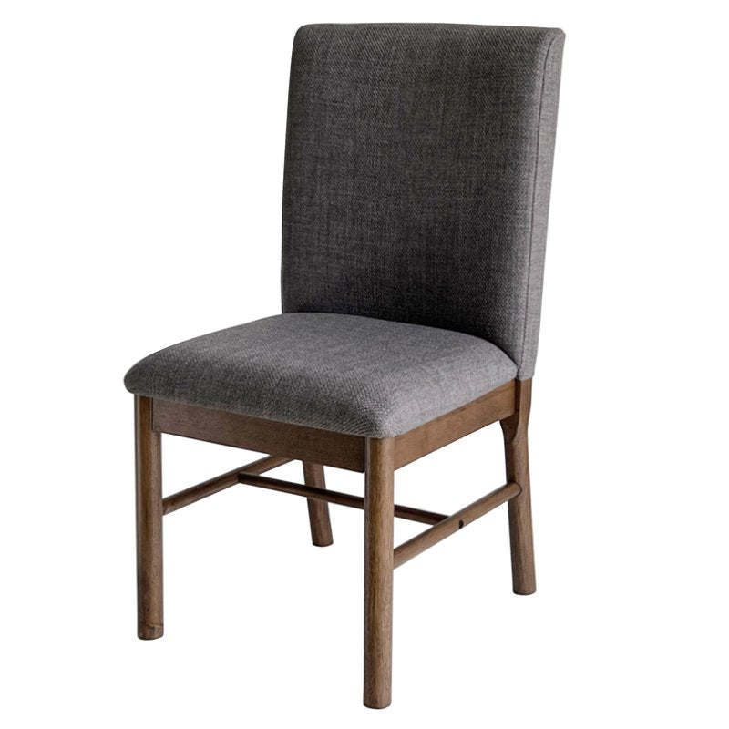 Tall Dining Chair Set - 2 Pack, Walnut & Gray Upholstered