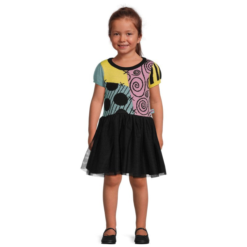 Nightmare Before Christmas Sally Toddler Girl Sweater Dress - Black Multi, 3T