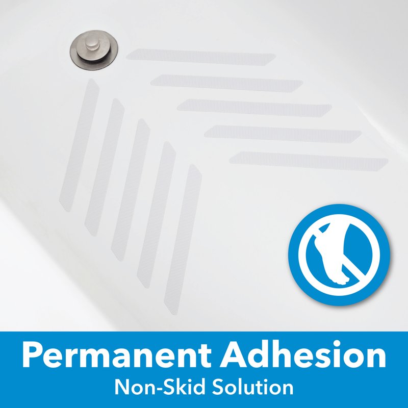 Adhesive Bathtub Treads - Non-Slip White Bathroom Safety Strips, 18 Pack - Variation of THIS listing