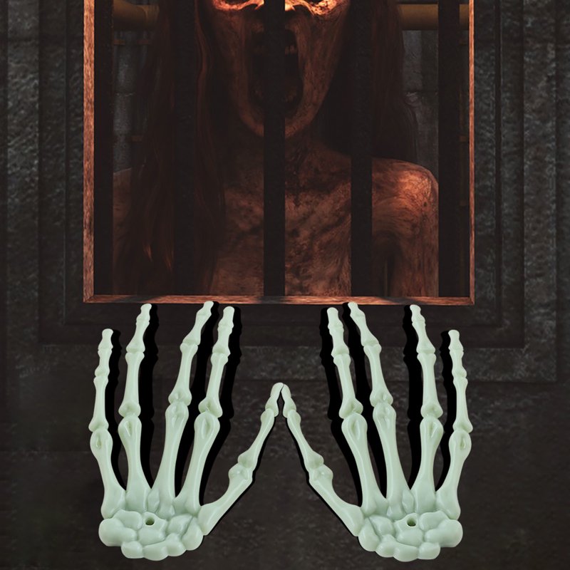 Halloween Skeleton Hand Props - Realistic Life Size Skeleton Claws (Right & Left) - Variation C