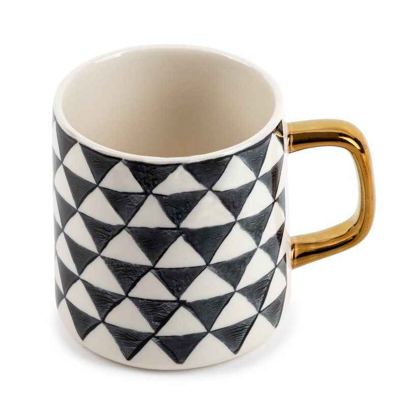 Stoneware Mug Set - Medallion Design, 2 Pack