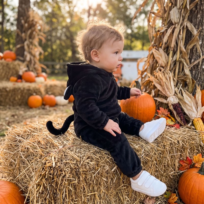 Gray Toddler Cat Costume Jumpsuit for Kids Halloween Cosplay 9-18 Months