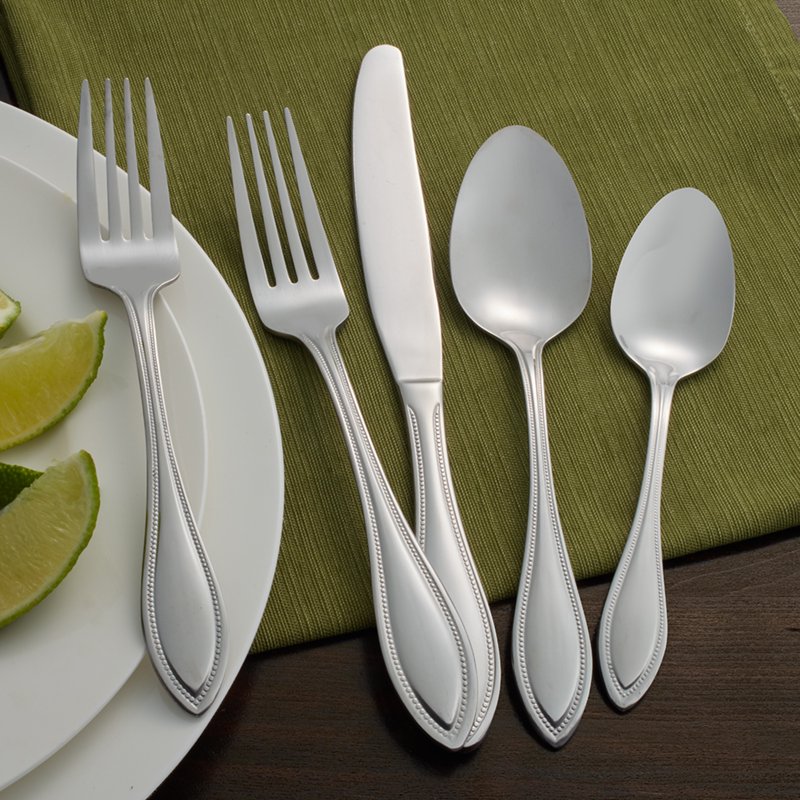 20-Piece Stainless Steel Flatware Set for 4 - American Bead Design