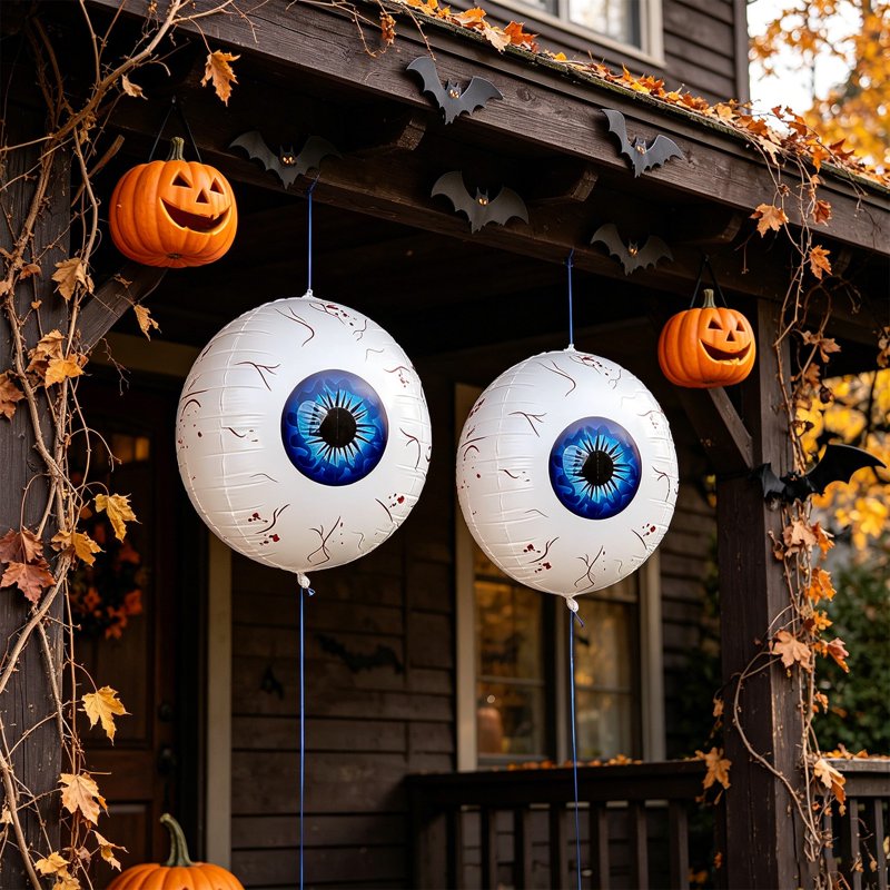 Blue Inflatable Eyeball Decorations Halloween Yard Party Set - 2 Pieces