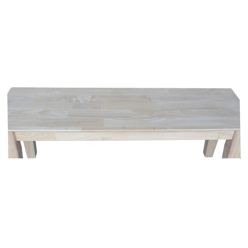 47-Inch Unfinished Shaker Wood Bench - Solid Parawood Accent