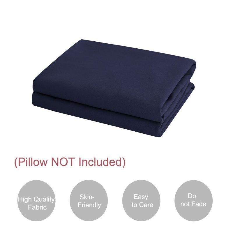King Size Microfiber Pillowcases Navy Blue 2-Pack - Soft Breathable Fabric