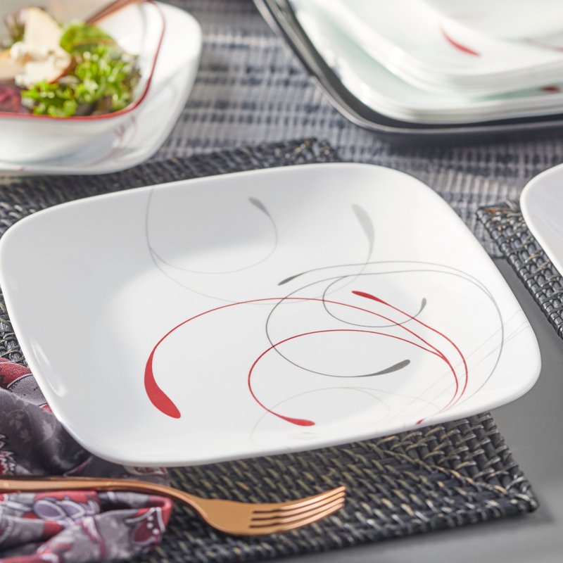 Square 9" Salad Plate - Corelle Splendor Design - Single