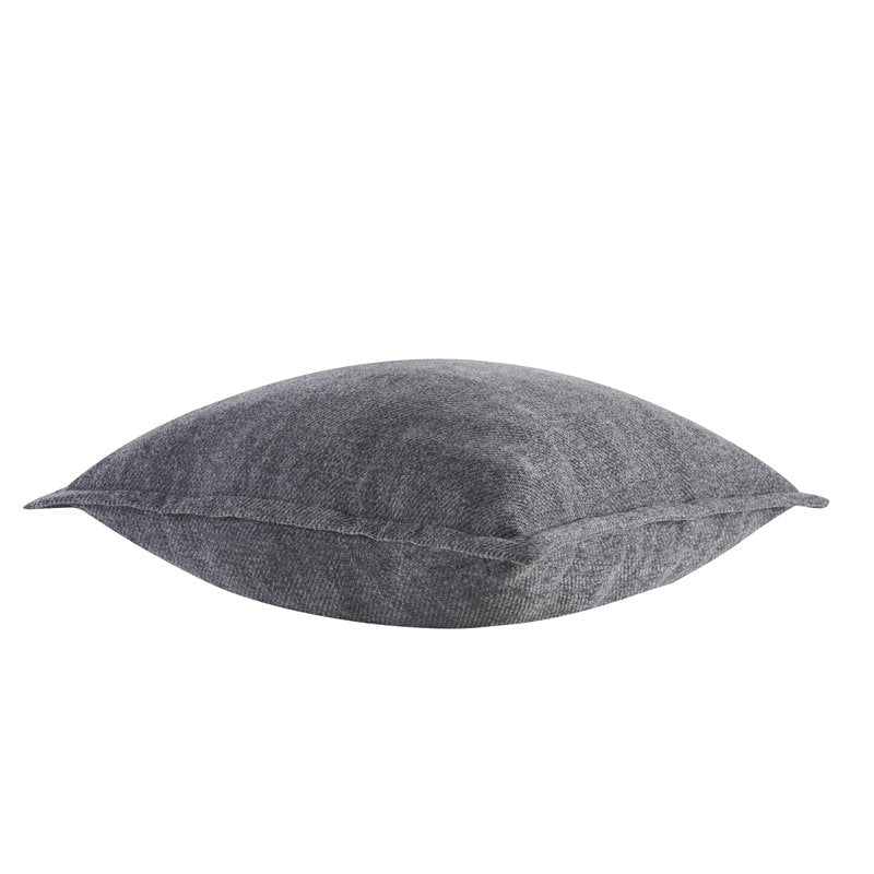 Gray Chenille Flanged Decorative Throw Pillow 22x22 - Set of 2