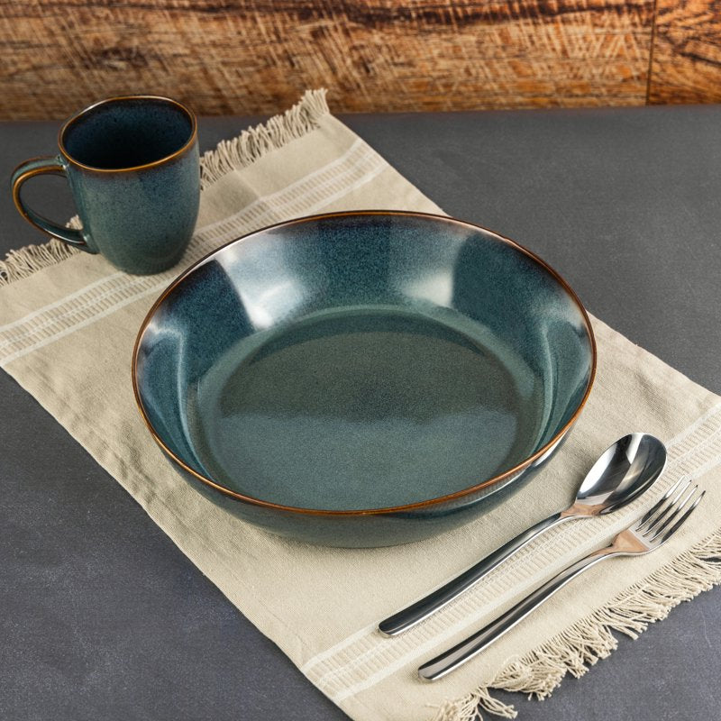 Ceramic Round Serve Bowl - Rustic Matthew Collection, Single