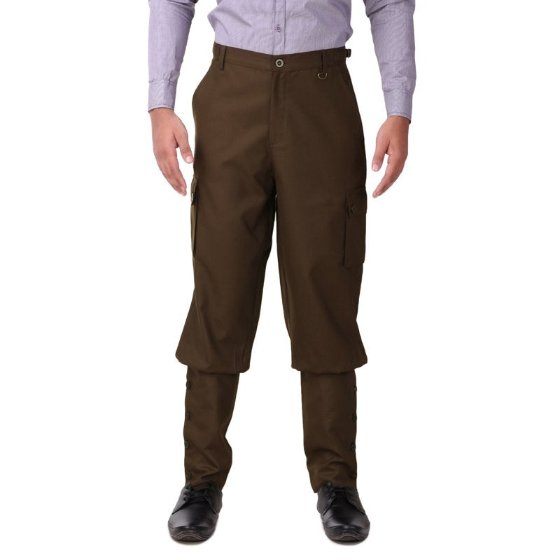 Men's Victorian Steampunk Airship Costume Pants - Espresso, Large
